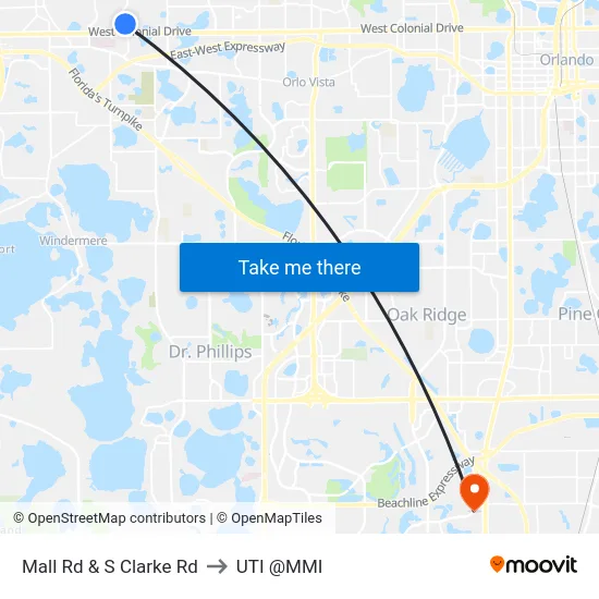 Mall Rd & S Clarke Rd to UTI @MMI map