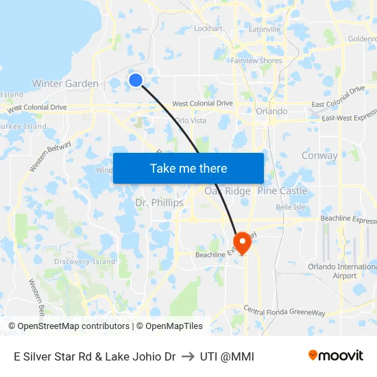 E Silver Star Rd & Lake Johio Dr to UTI @MMI map