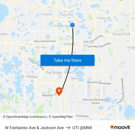 W Fairbanks Ave & Jackson Ave to UTI @MMI map