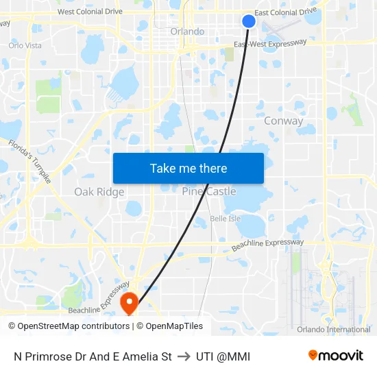 N Primrose Dr And E Amelia St to UTI @MMI map