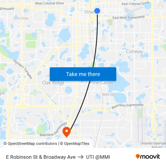 E Robinson St & Broadway Ave to UTI @MMI map