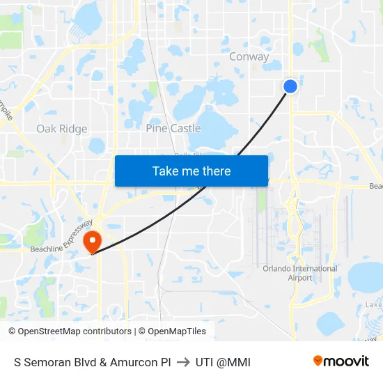 S Semoran Blvd & Amurcon Pl to UTI @MMI map