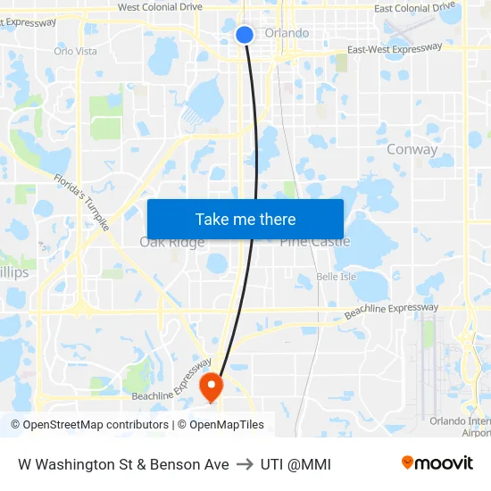 W Washington St & Benson Ave to UTI @MMI map