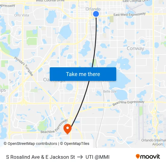 S Rosalind Ave & E Jackson St to UTI @MMI map