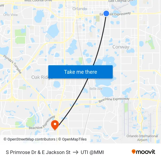 S Primrose Dr & E Jackson St to UTI @MMI map