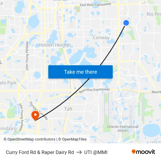 Curry Ford Rd & Raper Dairy Rd to UTI @MMI map