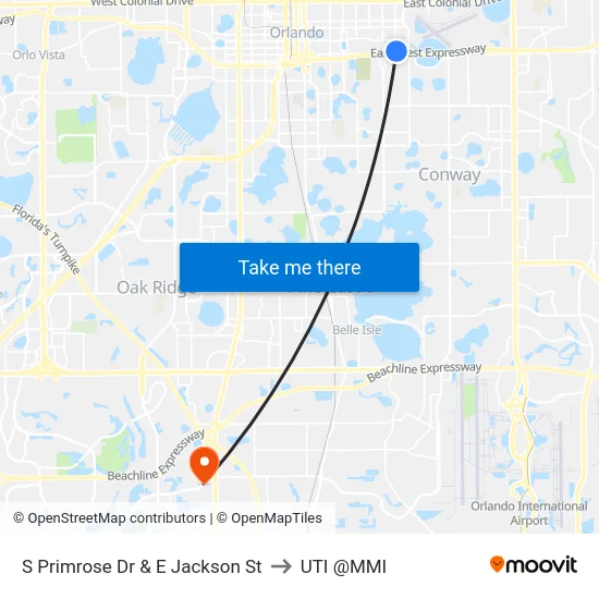 S Primrose Dr & E Jackson St to UTI @MMI map