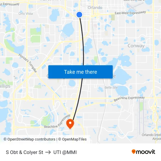 S Orange Blossom Trl & Colyer St to UTI @MMI map