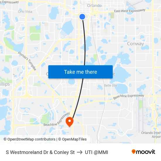 S Westmoreland Dr & Conley St to UTI @MMI map