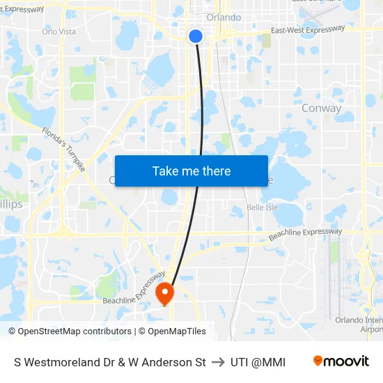 S Westmoreland Dr & W Anderson St to UTI @MMI map