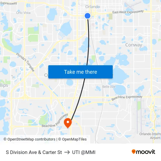 S Division Ave & Carter St to UTI @MMI map