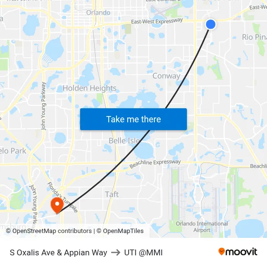 S Oxalis Ave & Appian Way to UTI @MMI map