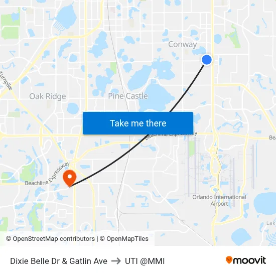 Dixie Belle Dr & Gatlin Ave to UTI @MMI map