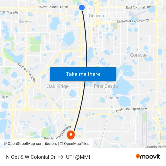 N Orange Blossom Trl & W Colonial Dr to UTI @MMI map