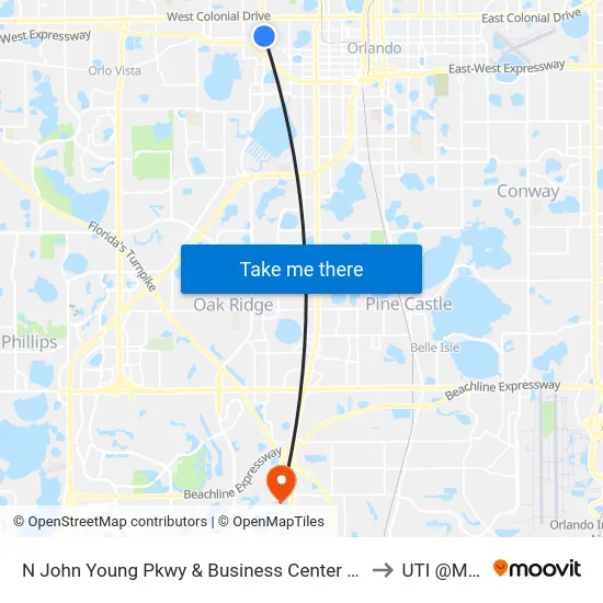 N John Young Pkwy & Business Center Blvd to UTI @MMI map