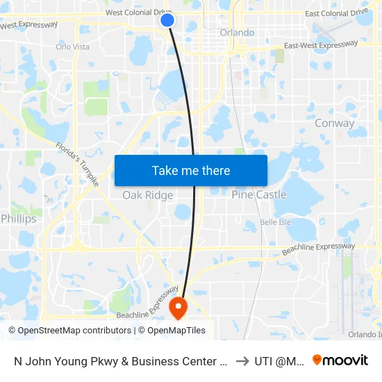 N John Young Pkwy & Business Center Blvd to UTI @MMI map