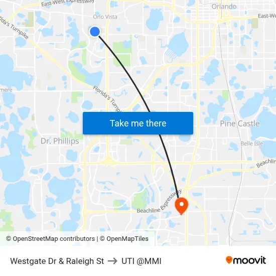Westgate Dr & Raleigh St to UTI @MMI map