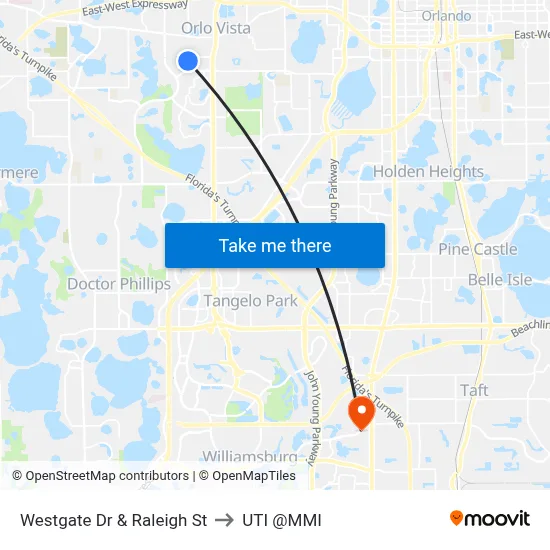 Westgate Dr & Raleigh St to UTI @MMI map