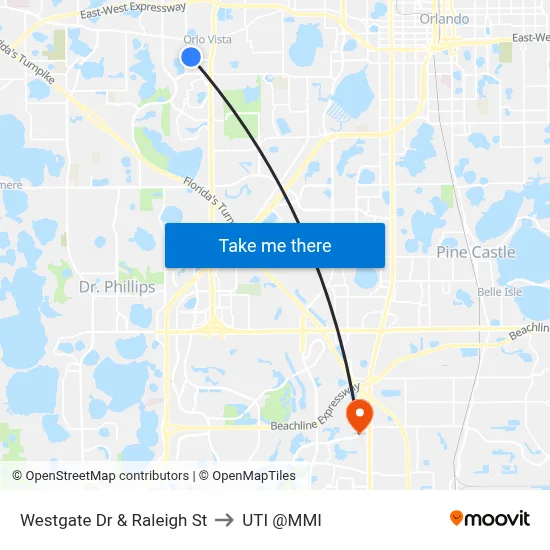 Westgate Dr & Raleigh St to UTI @MMI map