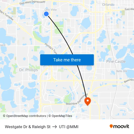 Westgate Dr & Raleigh St to UTI @MMI map