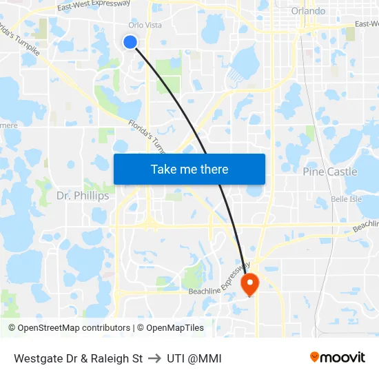 Westgate Dr & Raleigh St to UTI @MMI map