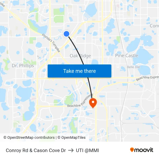 Conroy Rd & Cason Cove Dr to UTI @MMI map