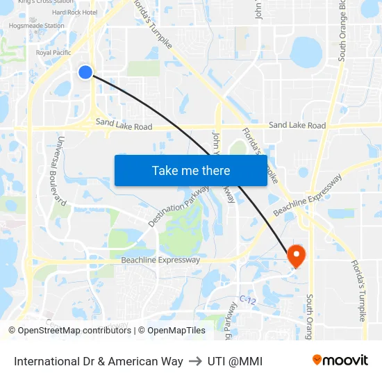 International Dr & American Way to UTI @MMI map