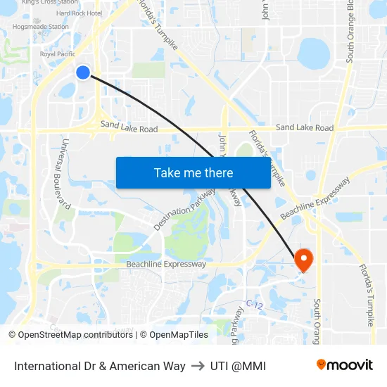 International Dr & American Way to UTI @MMI map