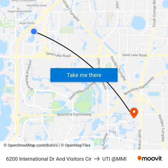 6200 International Dr  And Visitors Cir to UTI @MMI map