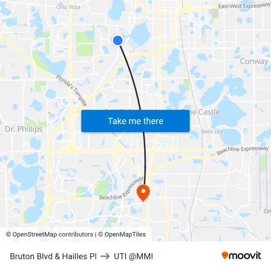 Bruton Blvd & Hailles Pl to UTI @MMI map