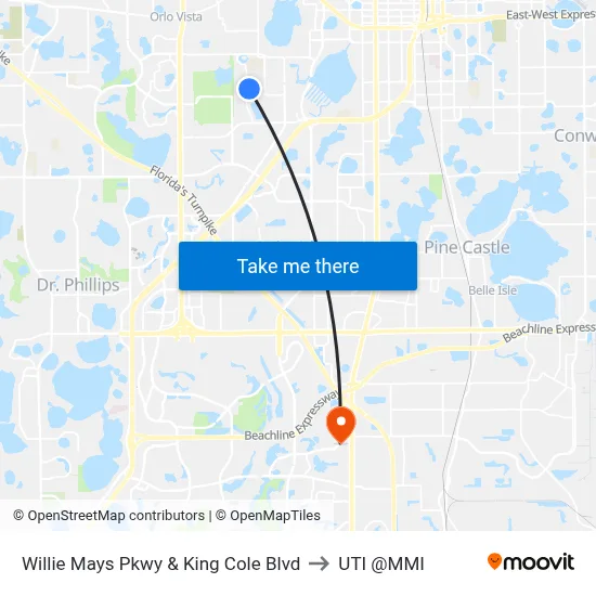 Willie Mays Pkwy & King Cole Blvd to UTI @MMI map