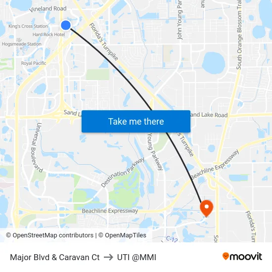 Major Blvd & Caravan Ct to UTI @MMI map