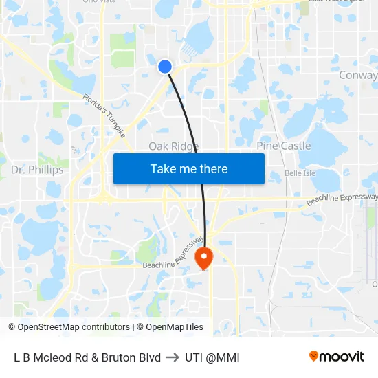 L B Mcleod Rd & Bruton Blvd to UTI @MMI map