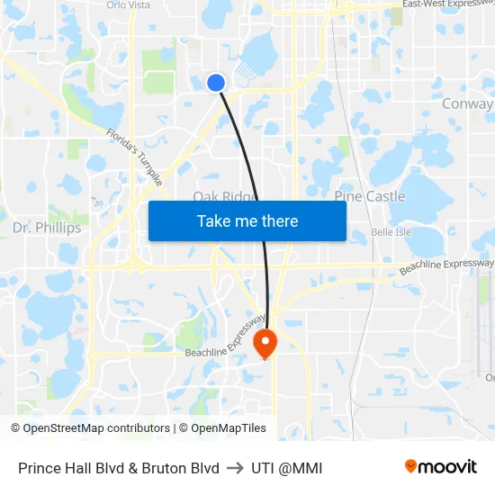 Prince Hall Blvd & Bruton Blvd to UTI @MMI map