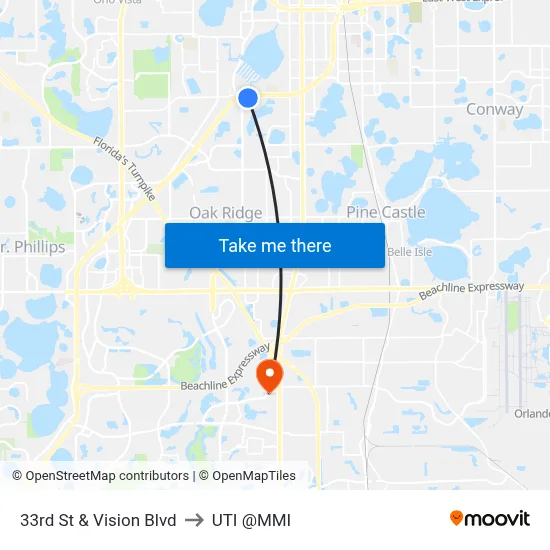 33rd St & Vision Blvd to UTI @MMI map