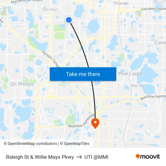 Raleigh St & Willie Mays Pkwy to UTI @MMI map