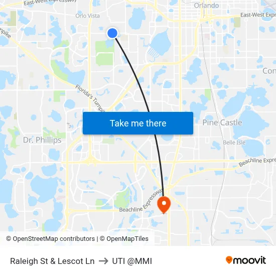 Raleigh St & Lescot Ln to UTI @MMI map