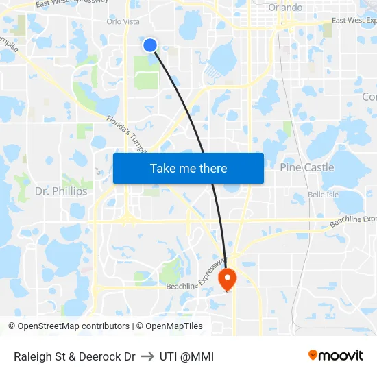Raleigh St & Deerock Dr to UTI @MMI map