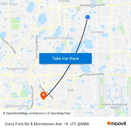 Curry Ford Rd & Morristown Ave to UTI @MMI map