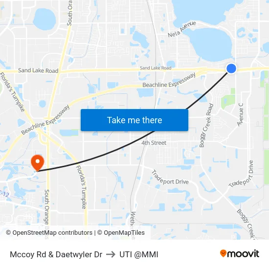Mccoy Rd & Daetwyler Dr to UTI @MMI map