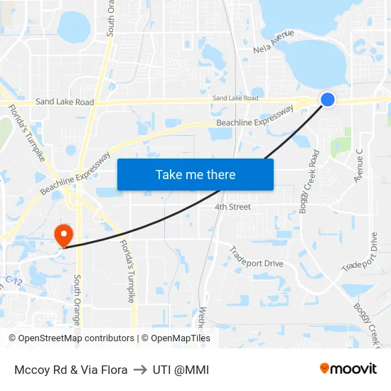 Mccoy Rd & Via Flora to UTI @MMI map