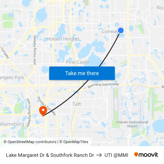 Lake Margaret Dr & Southfork Ranch Dr to UTI @MMI map