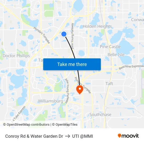 Conroy Rd & Water Garden Dr to UTI @MMI map