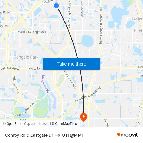 Conroy Rd & Eastgate Dr to UTI @MMI map