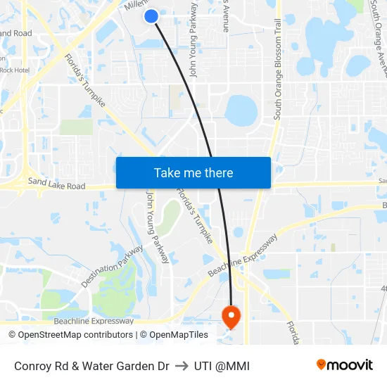 Conroy Rd & Water Garden Dr to UTI @MMI map