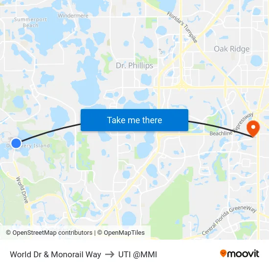 World Dr & Monorail Way to UTI @MMI map