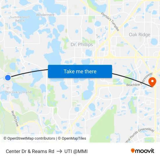 Center Dr & Reams Rd to UTI @MMI map
