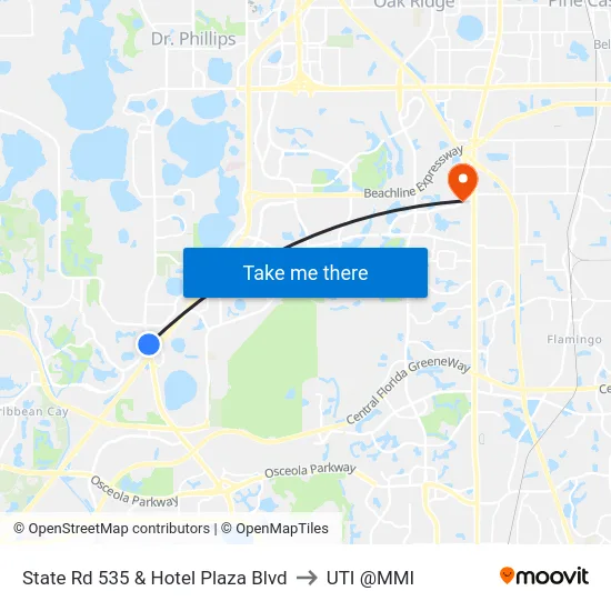 State Rd 535 & Hotel Plaza Blvd to UTI @MMI map