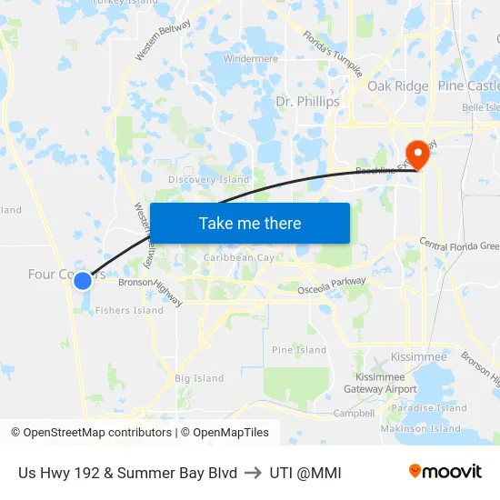 Us Hwy 192 & Summer Bay Blvd to UTI @MMI map