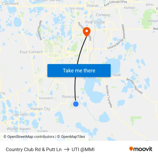 Country Club Rd & Putt Ln to UTI @MMI map